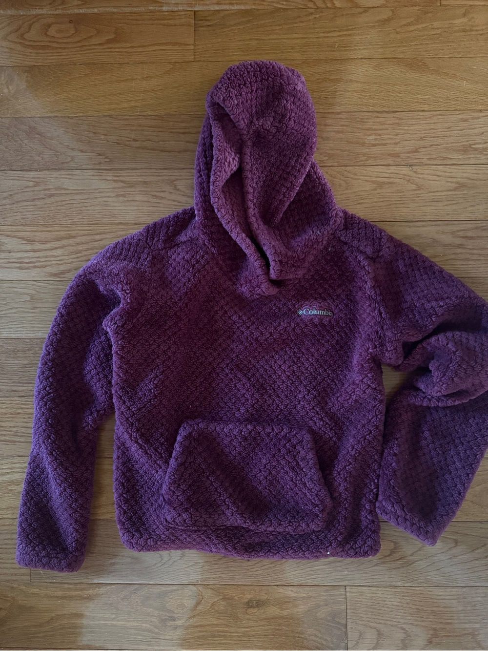 Columbia Kids Hooded Plush Pullover in Plum Purple